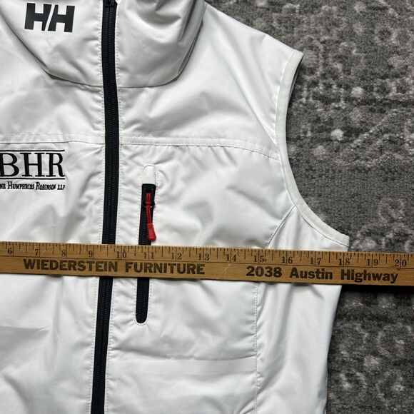 Helly Hansen Crew Vest 2.0 White Womens Medium Sailing Waterproof Wind Full Zip - Picture 3 of 9